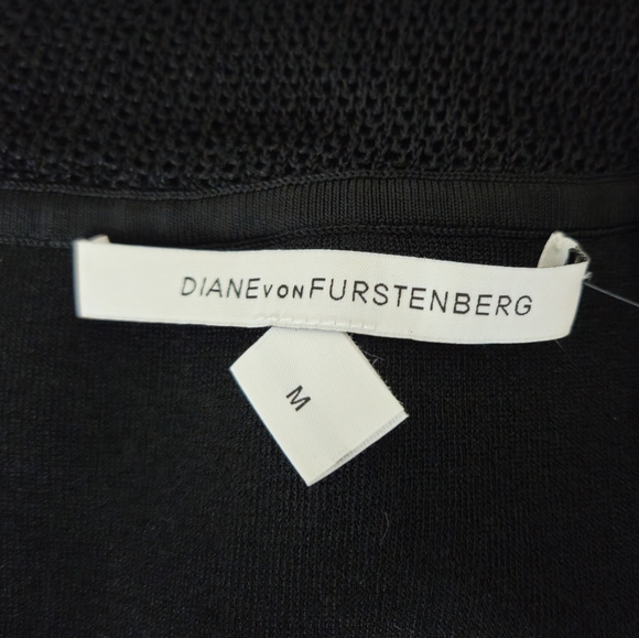 Diane Von Furstenberg Scoop Neck Knee Length Bodycon Black Dress Size Medium - Picture 6 of 7